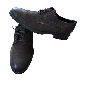 Clarks Denton Dane Derby Shoes Mens Size 9M Brown Nubuck Leather Wingtip Oxford